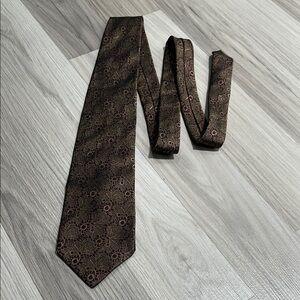 CP Carol Palazzi Couture Multi Color Silk Mens Neck Tie‎ Classic Burgundy Tan